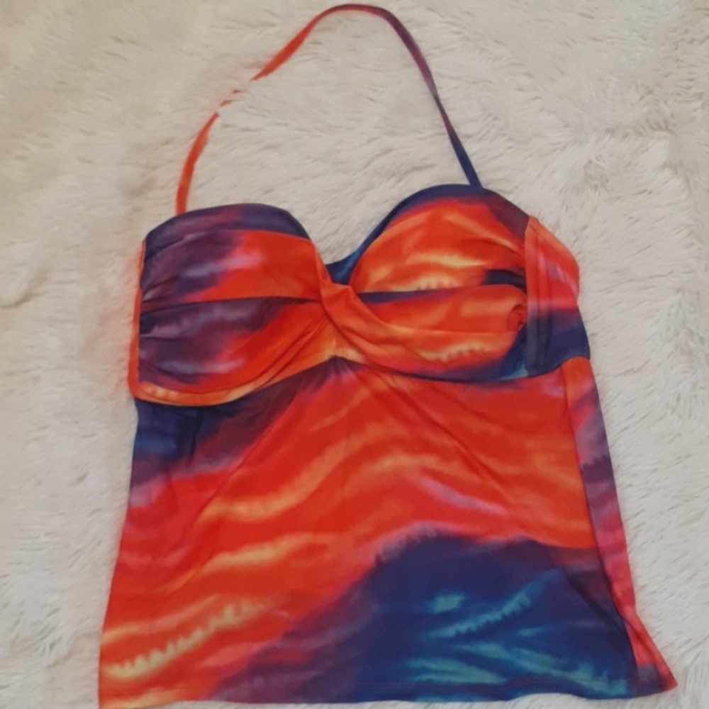 ABS Orange & Purple Tankini Swim Top 10
